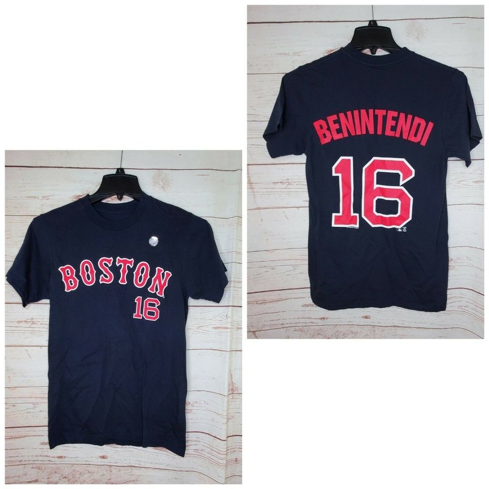 Boston 16 Blue Benintendi Boston Red Socks %100 Cotton Small T Shirt